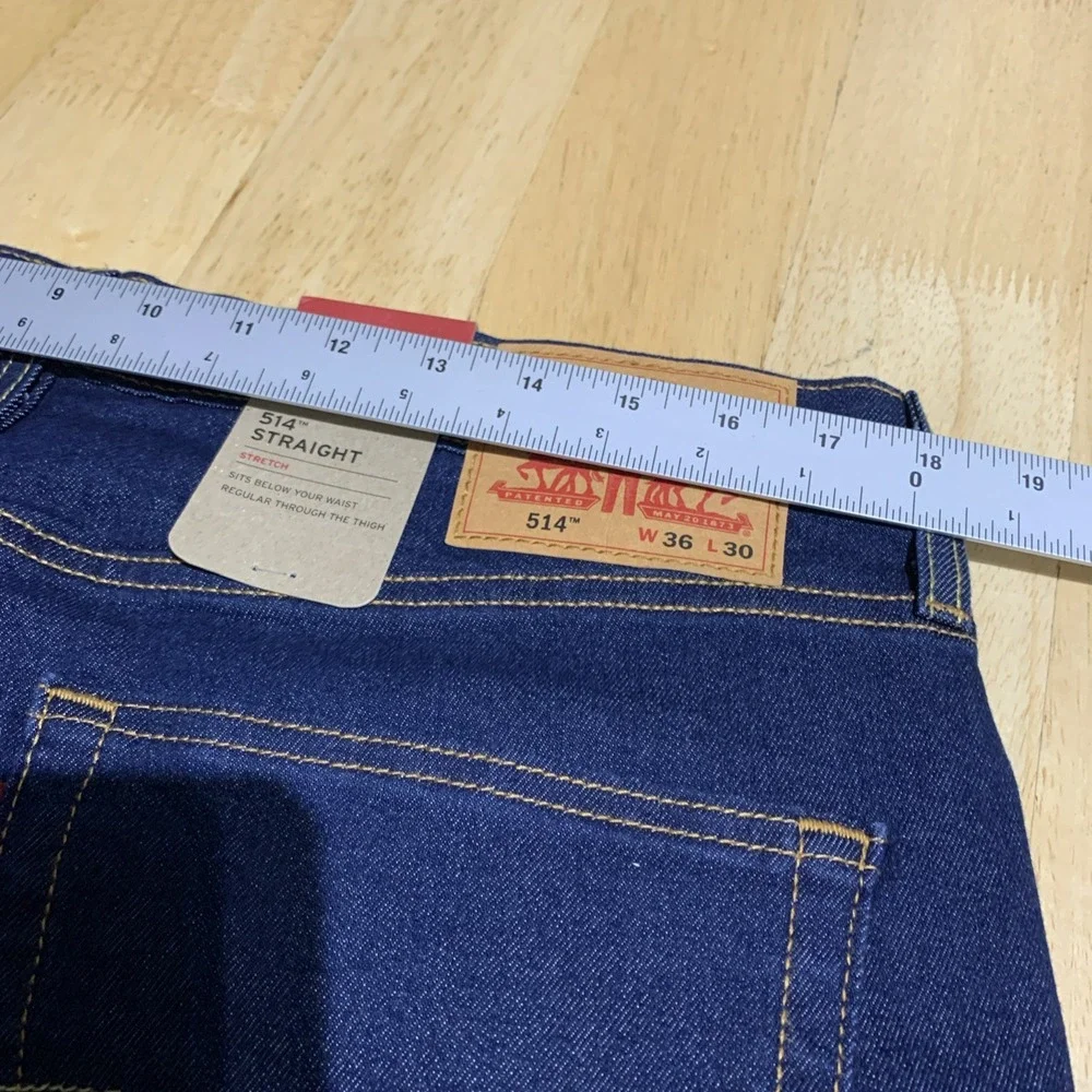 Levi's 514 Men's Straight Fit Stretch Jeans Rinsed Blue W36X30L